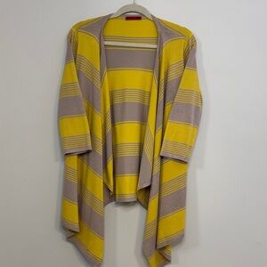 Red Brand Yellow and Gray Striped Cardigan
